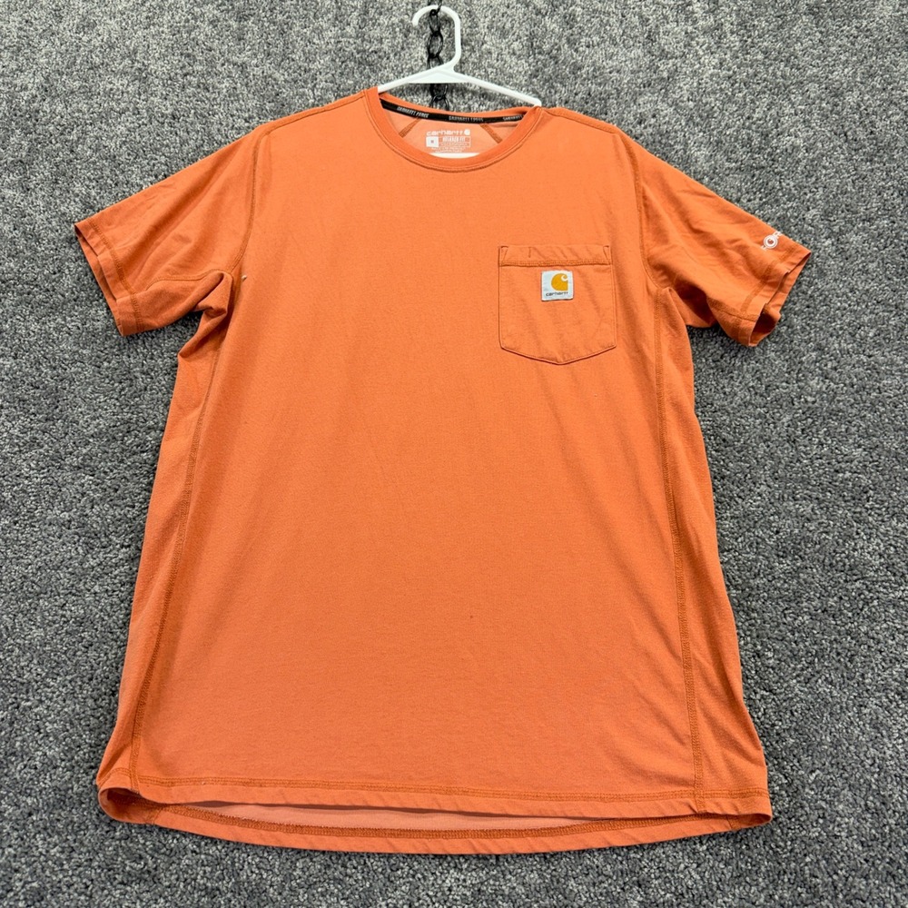 Carhartt Pocket T Shirt Mens M Orange Relaxed Fit TK4616-M